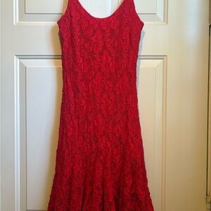 Vintage Rampage Strapless Red Lace Dress